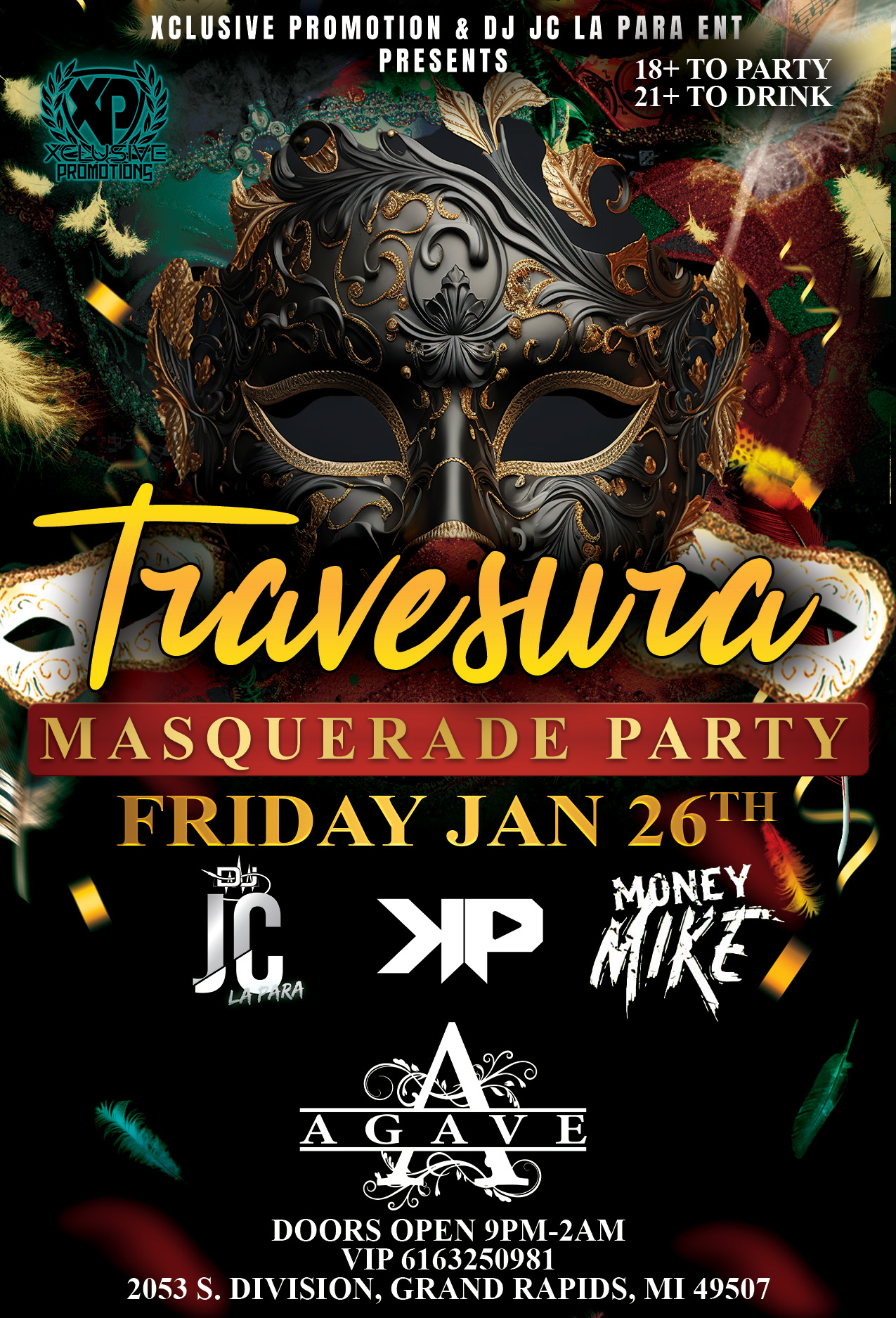 Flyer Travesura Masquerade Party